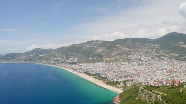 Alanya vista de la ciudad desde el castillo. Turquía . — Vídeos de Stock