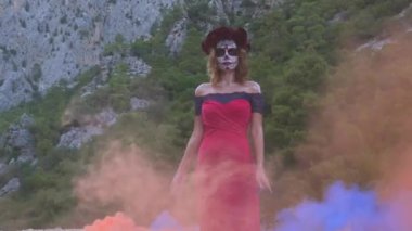  Santa Muerte kadını Cadılar Bayramı arifesinde