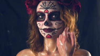  Santa Muerte kadını Cadılar Bayramı arifesinde