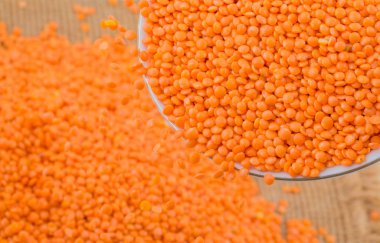 Lentilha Vermelha, Red Split Mercekleri, Lens Culinaris, Kırmızı Mercimek Legume ya da Masoor Dal olarak da bilinir.