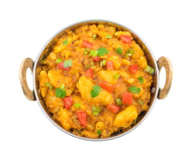 Hint mutfağı baharatlı patates kızartması, patates kızartması, köri, Aloo Masala ya da Alu Masala olarak da bilinir.