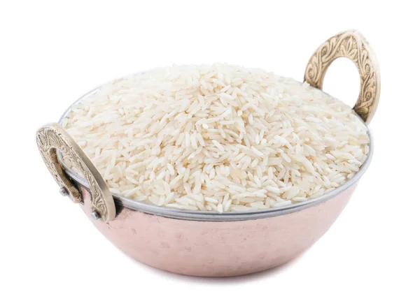 Riz Cru Frais Sain Aussi Appelé Riz Basmati Chawal Indien — Photo