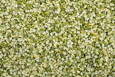 Split Mung Fasulyesi, Mungbean, Green Moong Bean, Mung Gram, Vigna Radiata, Green Gram, Golden Gram Legumes, Moong Bean, Moong Dal, Green Bean veya Mung Daal olarak da bilinir..