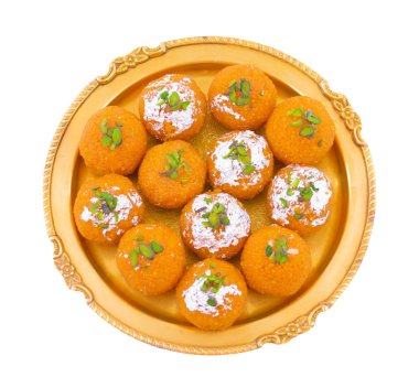 Hint Tatlı Motichoor laddoo Bundi Laddu ya da Motichur Laddoo olarak da bilinir. Çok küçük Gram un toplarından ya da Boondis 'ten yapılır.