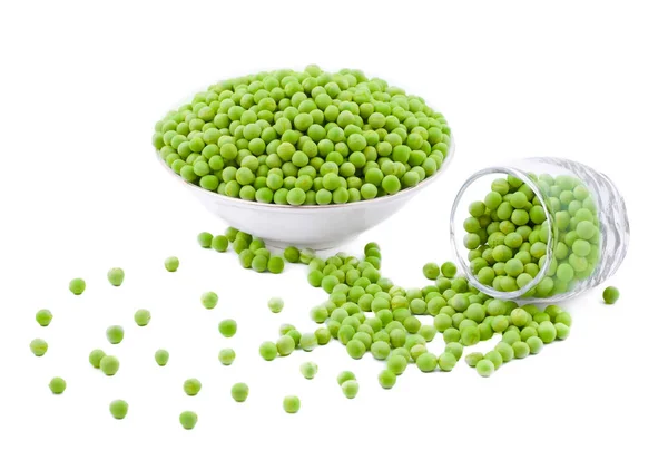 Getrocknete Grüne Erbsen Auf Weißem Hintergrund — Stockfoto