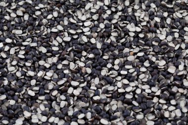 Arkaplan olarak doldurulmuş siyah mercimeği böl (urad dal)