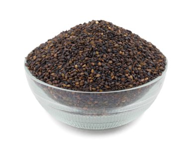 Siyah Susam Tohumları Beyaz Arkaplanda İzole Edilene Kadar Bilinir