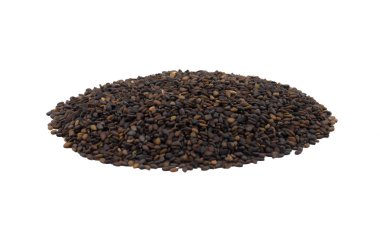 Siyah Susam Tohumları Beyaz Arkaplanda İzole Edilene Kadar Bilinir