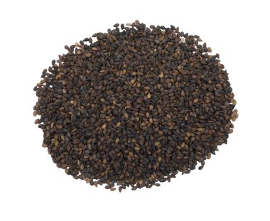 Siyah Susam Tohumları Beyaz Arkaplanda İzole Edilene Kadar Bilinir