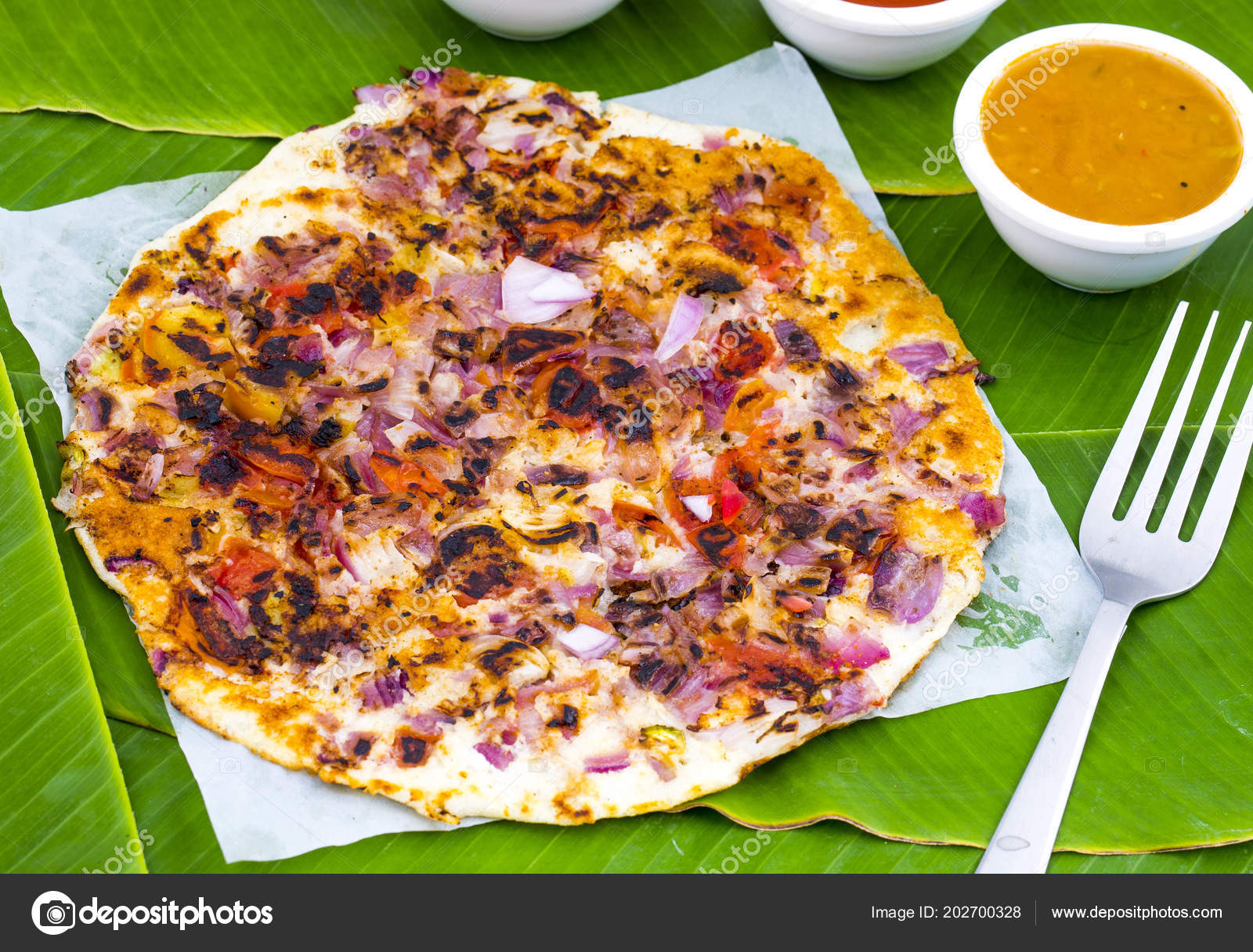 South Indian Food Uttapam Also Know Ooththappam Rava Uttapam Uttapa