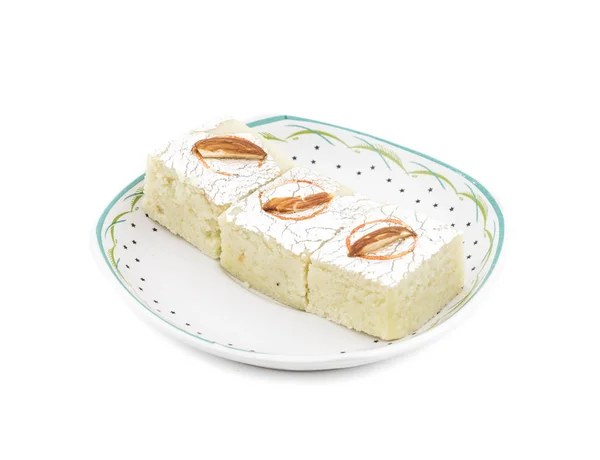 Alimento Dulce Indio Badam Barfi También Conocido Como Mithai Barfee —  Fotos de Stock