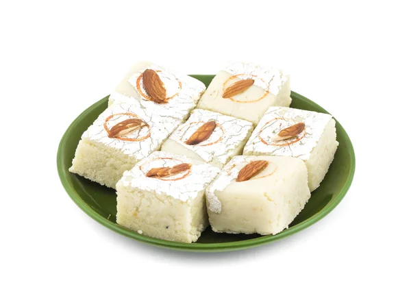 Indian Sweet Food Badam Barfi Também Conhecido Como Mithai Barfee — Fotografia de Stock