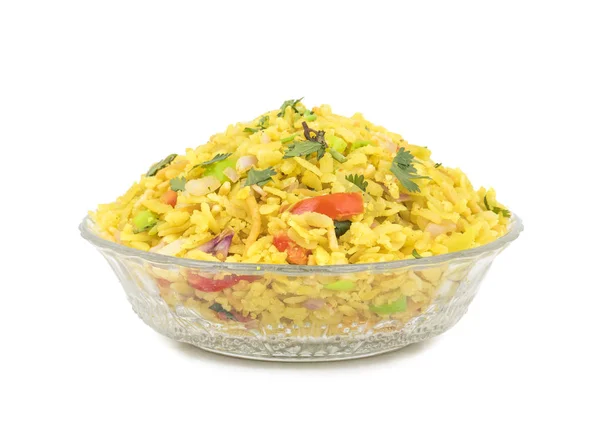 Indický Snídani Jídlo Poha Označovány Také Jako Pohe Nebo Aalu — Stock fotografie