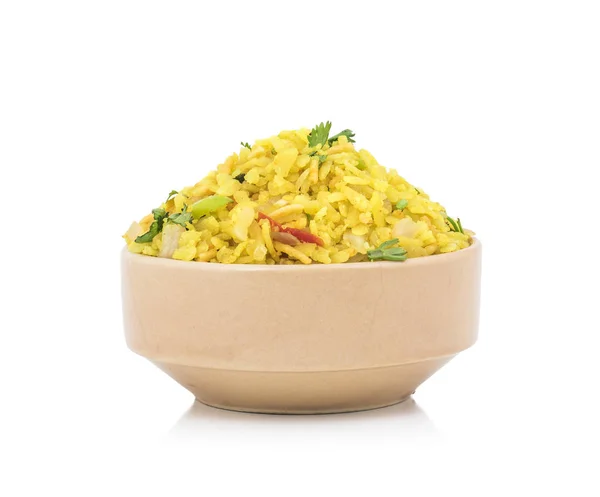 Indický Snídani Jídlo Poha Označovány Také Jako Pohe Nebo Aalu — Stock fotografie