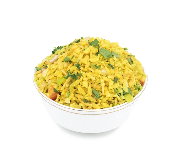 Piatto Indiano Colazione Poha Conosciuto Anche Come Pohe Aalu Poha — Foto Stock