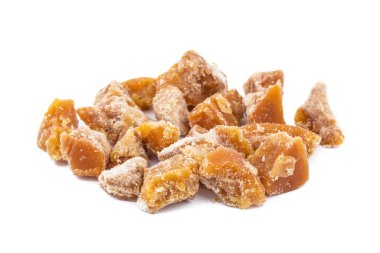 Ayrıca beyaz arka plan üzerinde Know gür, Goor veya Gud olarak izole jaggery Grup