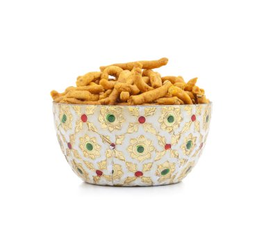 Sev zerdeçal, cayenne ve ajwain ile yağda kızartılmış daha önce görmüş nohut unu hamur yapılan gevrek erişte küçük parçalarından oluşan bir popüler Hint snack besindir.