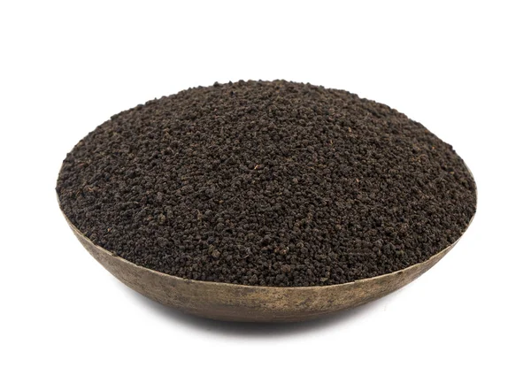 Aromatyczne Herbaty Czarnej Luźne Lub Suszonych Liści Herbaty Vinatge Miska — Zdjęcie stockowe