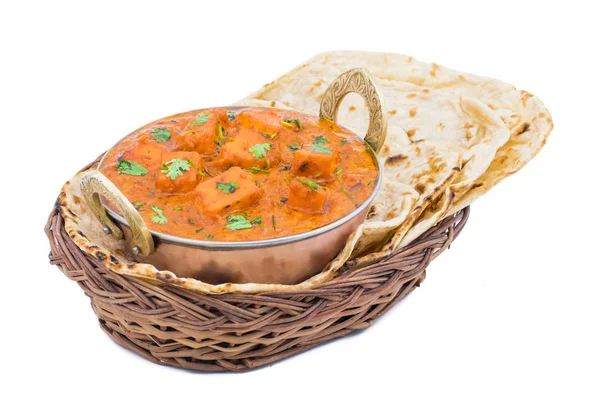 Cuisine Indienne Délicieuse Paneer Tikka Masala Avec Tandoori Chapati Aussi — Photo