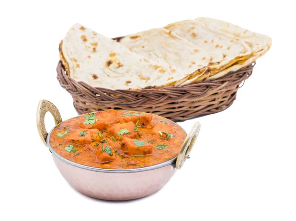Indian Delicious Cuisine Paneer Tikka Masala Com Tandoori Chapati Também — Fotografia de Stock