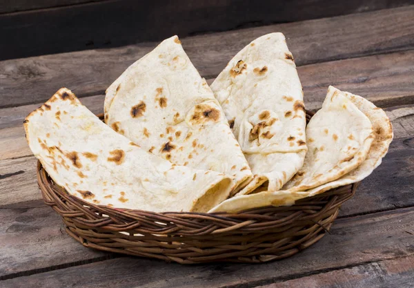Indiase Gerechten Tandoori Roti Mand Een Afkorting Voor Chapati Flatbread — Stockfoto