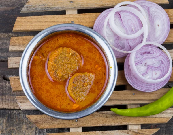 Indiase Traditionele Keuken Gatta Curry Ook Wel Genoemd Gatte Sabji — Stockfoto