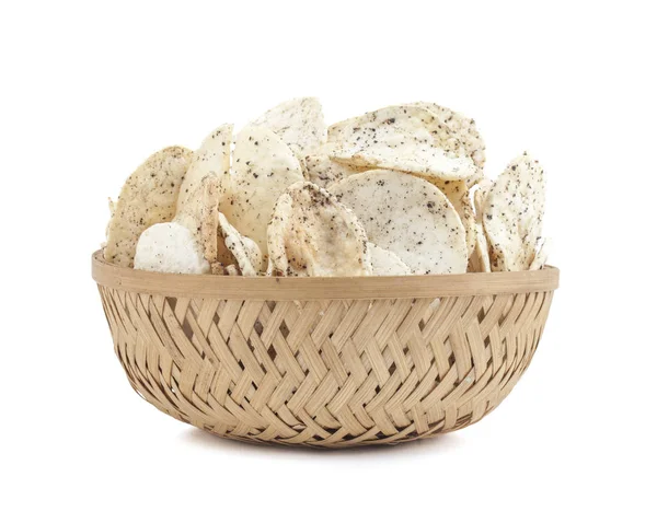 Hint baharatlı patates cipsi de biliyorum Aloo Papri, Aloo Papdi, Alu Papdi, gofret ve Aloo beyaz arka plan üzerinde izole cips