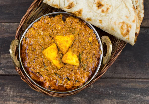 Indiase Keuken Kadai Paneer Geserveerd Met Tandoori Ook Bekend Als — Stockfoto