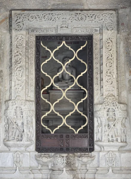 Ancient Architectural Ornament Stone Carving Decorations Ranakpur Jain Temple Rajasthan — Stock Photo, Image