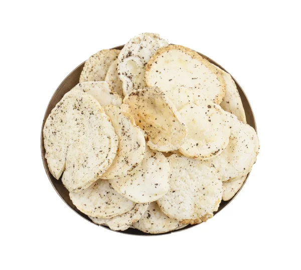 Hint baharatlı patates cipsi de biliyorum Aloo Papri, Aloo Papdi, Alu Papdi, gofret ve Aloo beyaz arka plan üzerinde izole cips