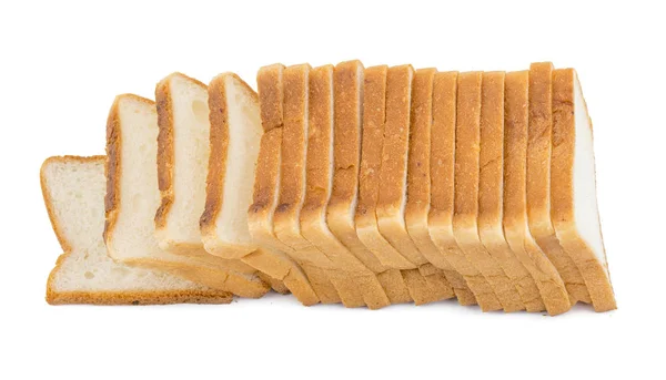 Куча Нарезанного Хлеба Изолированы Белом Фоне — стоковое фото