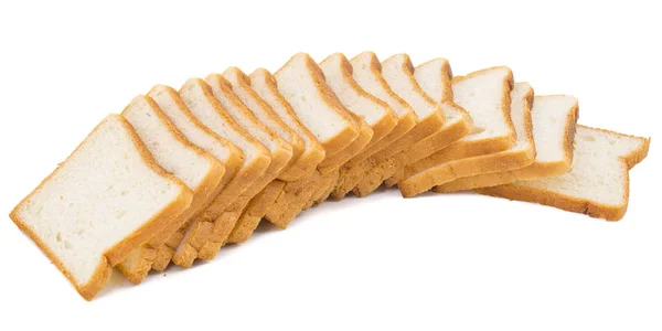 Haufen Geschnittenes Brot Isoliert Auf Weißem Hintergrund — Stockfoto