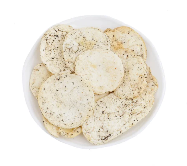 Hint baharatlı patates cipsi de biliyorum Aloo Papri, Aloo Papdi, Alu Papdi, gofret ve Aloo beyaz arka plan üzerinde izole cips