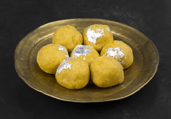 Besan Laddu Indian Traditional Sweet Food También Conocido Como Laddoos — Foto de Stock