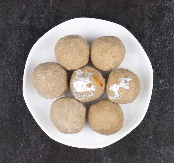 Индийская Традиционная Сладкая Еда Известна Wheat Laddu Laddoo Laddoo Laddo — стоковое фото