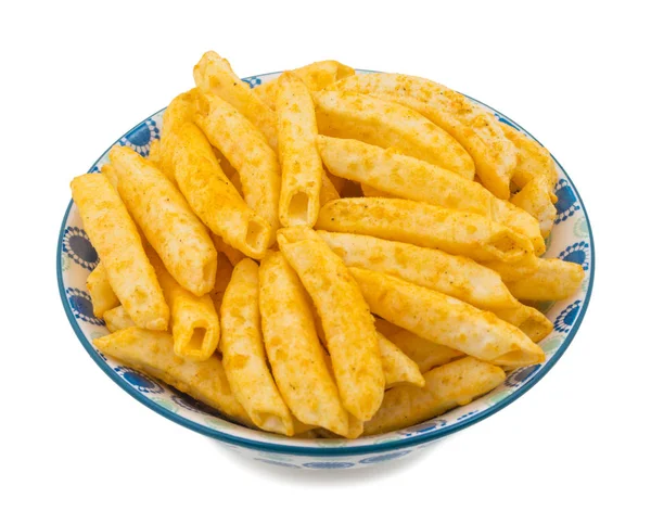 Delicious Lightly Spiced Fries Snack Белом Фоне — стоковое фото