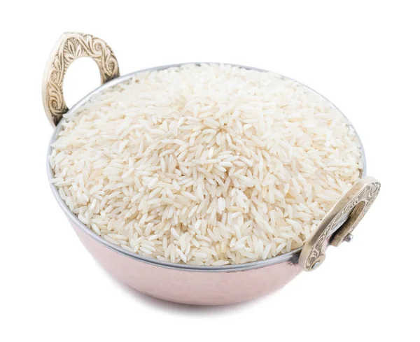 Sağlıklı Taze Çiğ Pirinç Basmati Rice Veya Hint Chawal Olarak — Stok fotoğraf