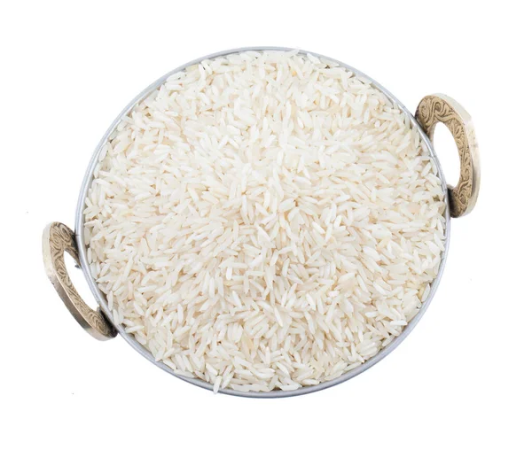 Здоровый Свежий Сырой Рис Известен Басмати Райс Индийский Чавал Изолированы — стоковое фото