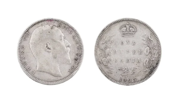 Індійська Валюта Або Індійська Золота Монета Ізольована Білому Тлі — стокове фото