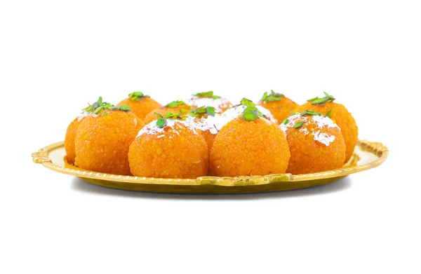 Indian Sweet Motichoor Laddoo Известны Bundi Laddu Motichur Laddoo Сделаны — стоковое фото