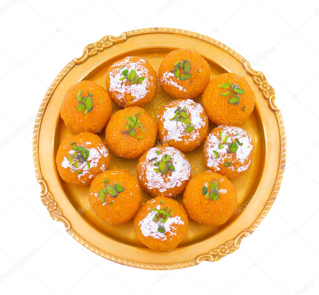 Indian Sweet Motichoor laddoo Also Know as Bundi Laddu or Motichur Laddoo Are Made of Very Small Gram Flour Balls or Boondis Which Are Deep Fried