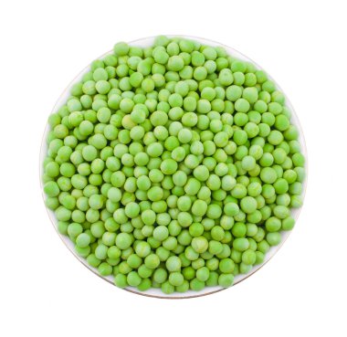 Kurumuş Yeşil Bezelyelerin Taze Yakın Çekimi Beyaz Arkaplanda İzole Edildi