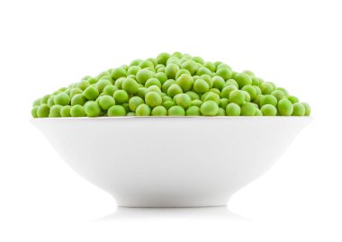 Kurumuş Yeşil Bezelyelerin Taze Yakın Çekimi Beyaz Arkaplanda İzole Edildi