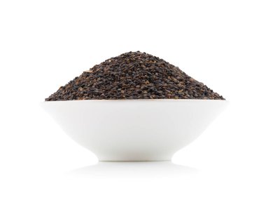 Siyah Susam Tohumları Beyaz Arkaplanda İzole Edilene Kadar Bilinir