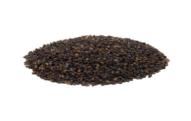 Siyah Susam Tohumları Beyaz Arkaplanda İzole Edilene Kadar Bilinir