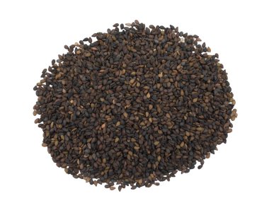 Siyah Susam Tohumları Beyaz Arkaplanda İzole Edilene Kadar Bilinir