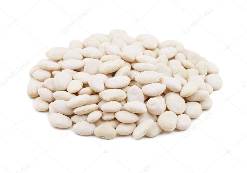 Butter Beans or Val Beans Isolated on White Background