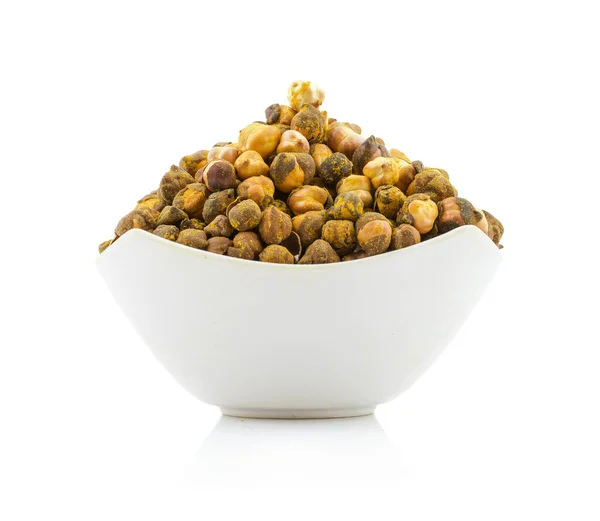 Roasted Chickpea or Gram Also Know as Channa or Chana Isolated on White Background