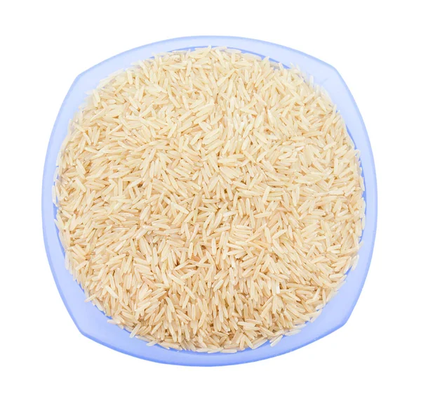 Здоровый Свежий Коричневый Рис Изолированный Белом Фоне — стоковое фото