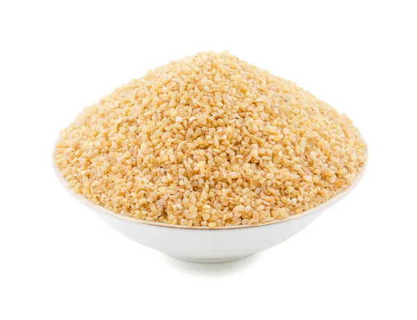 Alimentos Cereales Crudos También Conocidos Como Bulgur Dalia Daliya Aislados —  Fotos de Stock